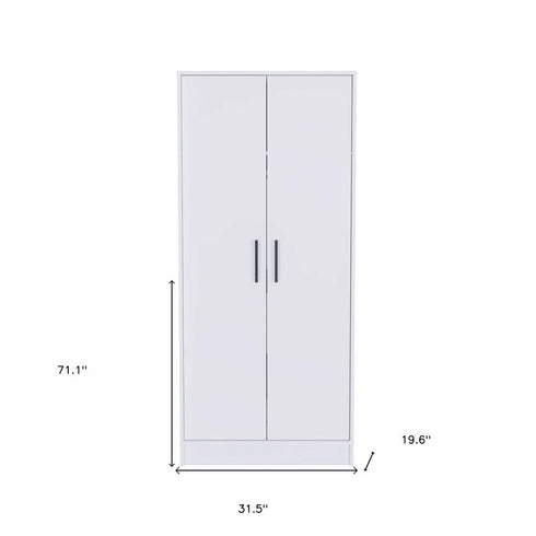 71" White Tall Two Door Closet